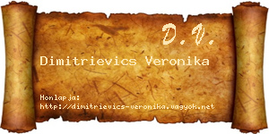Dimitrievics Veronika névjegykártya